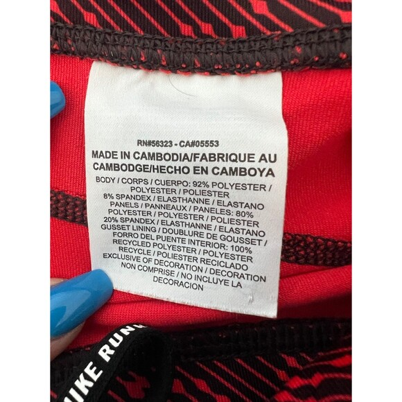 Nike DRI FIT Red and Black Capri Leggings Small - Picture 10 of 10